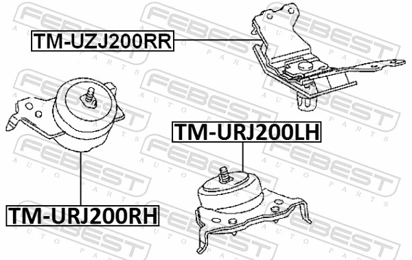 TMURJ200RH Febest Подушка передней опоры двигателя