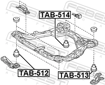 TAB512 Febest Сайлентблоки передней балки
