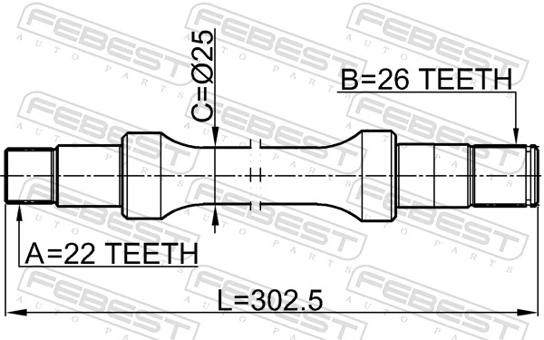 0712SX4R Febest Полуось передняя, правая