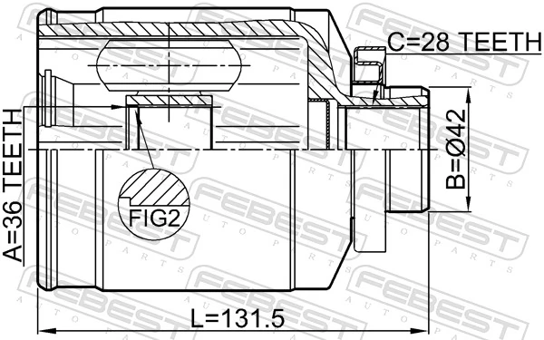 1211IX55RH Febest Граната внутренняя передняя правая