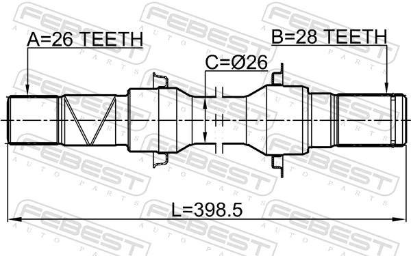 0512M2ATRH Febest Приводной вал промежуточный