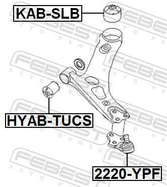 2220YPF Febest Палец шаровой нижний