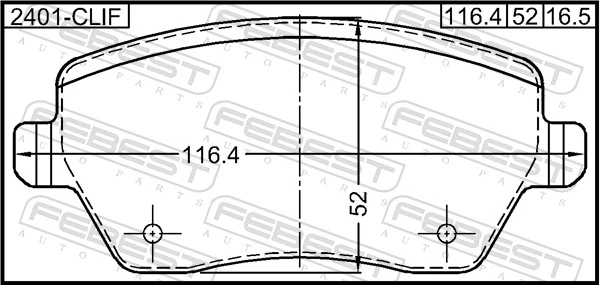 2401CLIF Febest Колодки передние