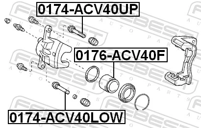 0174ACV40LOW Febest Направляющая суппорта переднего нижняя