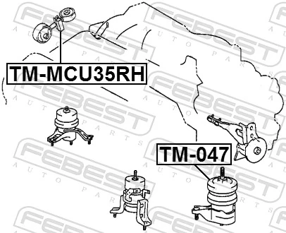 TMMCU35RH Febest Опора двигателя правая верхняя