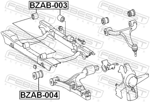 BZAB003 Febest Сайлентблоки передней балки