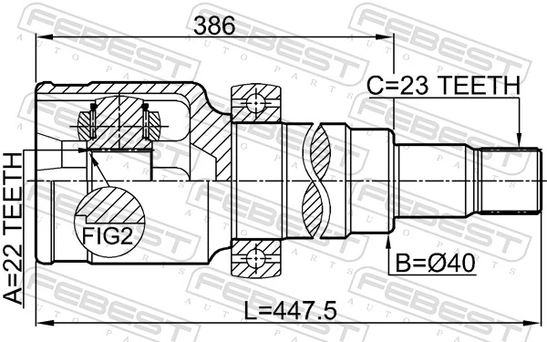 2111CB8 Febest Граната внутренняя передняя правая