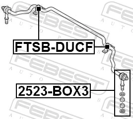 FTSBDUCF Febest Разрезная втулка стабилизатора