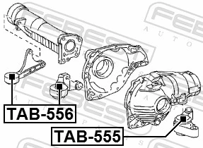 TAB556 Febest Кронштейн/траверса переднего редуктора, правая