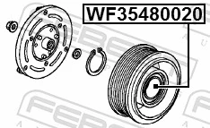 WF35480020 Febest Подшипник муфты компрессора кондиционера