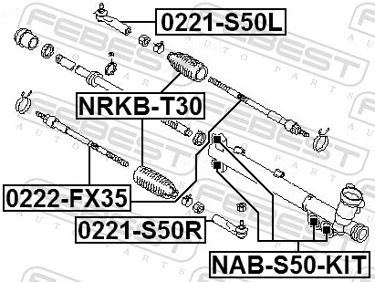0222FX35 Febest Тяги рулевые