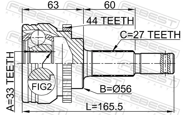 0210L31A44 Febest Наружная граната