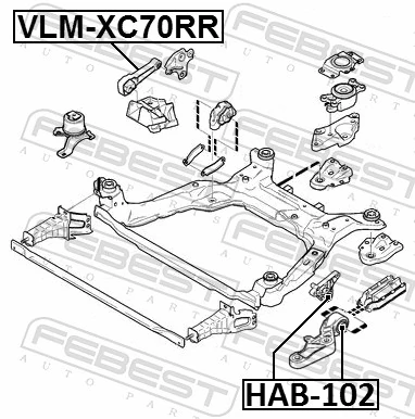 VLMXC70RR Febest Правая подушка двигателя