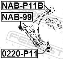 0220P11 Febest Палец шаровой нижний