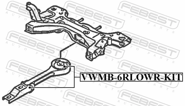 VWMB6RLOWRKIT Febest Задняя подушка двигателя