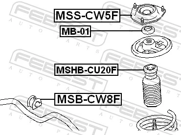 MSSCW5F Febest Подушка амортизатора переднего
