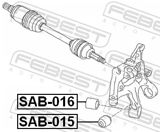 SAB016 Febest Сайлентблок цапфы