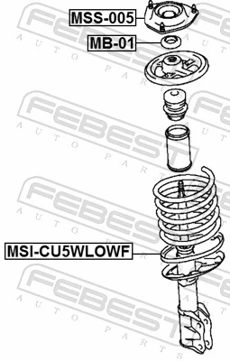 MSICU5WLOWF Febest Проставка (резиновое кольцо) пружины передней нижняя