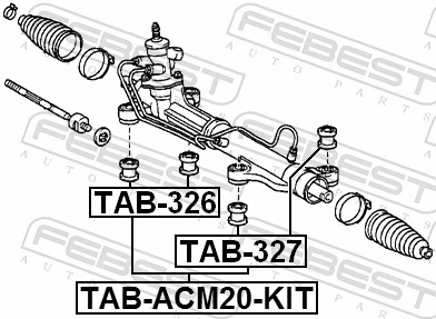 TAB327 Febest Сайлентблок крепления рулевой рейки