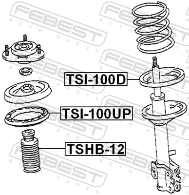 TSI100D Febest Проставка (резиновое кольцо) пружины передней нижняя