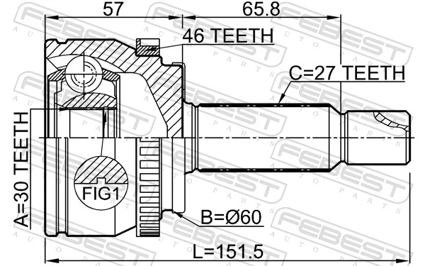 1210SD11A46 Febest Наружная граната