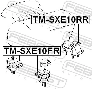TMSXE10FR Febest Опора двигателя, левая/правая