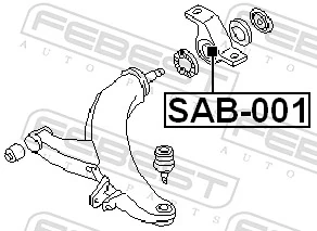 SAB001 Febest Сайлентблок нижнего переднего рычага
