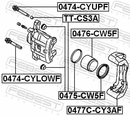 0477CCY3AF Febest Скоба суппорта переднего