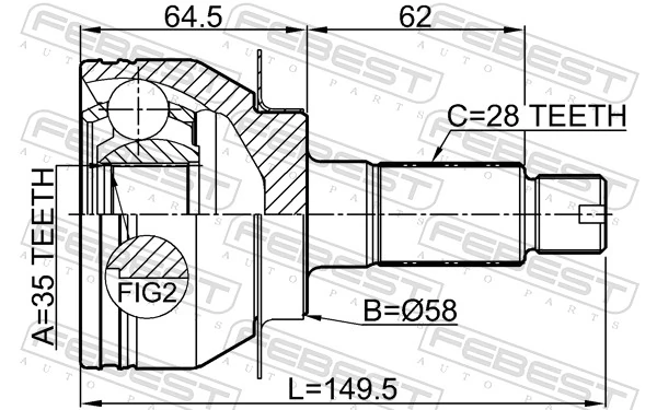 0710RW415 Febest Наружная граната