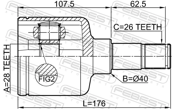 Шарнир угловых скоростей передний левый Posterparts BB6143 цена, от 43.12 USD