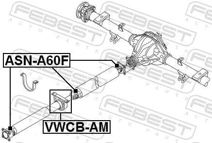 VWCBAM Febest Подвесной подшипник кардана