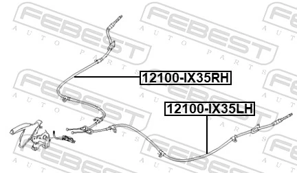 12100IX35LH Febest Трос ручного тормоза