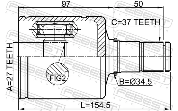 2311T6ATLH Febest Граната внутренняя передняя левая