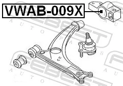 VWAB009X Febest Сайлентблок нижнего переднего рычага