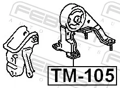 TM105 Febest Задняя подушка двигателя