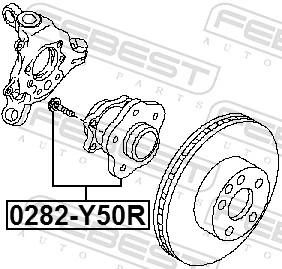 0282Y50R Febest Ступица задняя