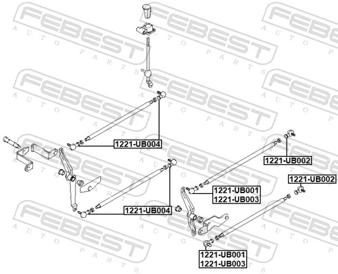 1221UB004 Febest Наконечник тяги КПП