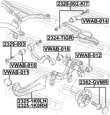 VWAB014 Febest Сайлентблок задней тяги
