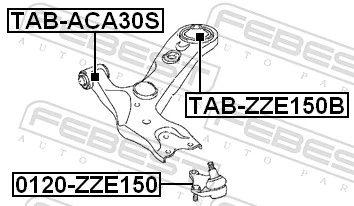 TABZZE150B Febest Сайлентблок нижнего переднего рычага