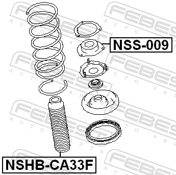 NSS009 Febest Подушка амортизатора переднего
