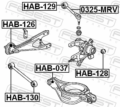 HAB130 Febest Сайлентблок задней поперечной тяги