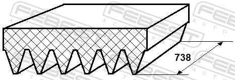 68344 Gates Поликлиновый ремень