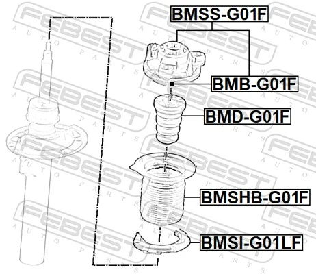 BMSSG01F Febest Подушка амортизатора переднего