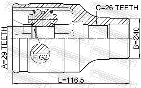 0711SX4FRH Febest Граната внутренняя передняя правая