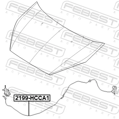 2199HCCA1 Febest Трос открытия капота