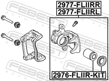 2977FLIIRR Febest Суппорт тормозной задний правый
