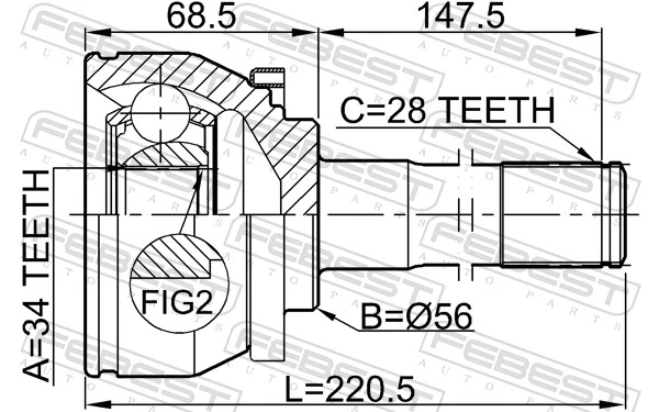 1210TER Febest Наружная граната