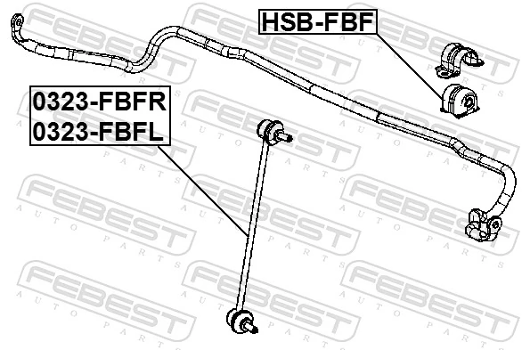 HSBFBF Febest Разрезная втулка стабилизатора