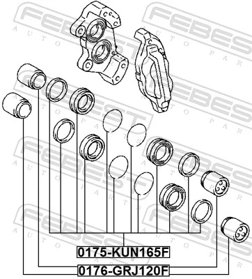 0175KUN165F Febest Ремкомплект суппорта тормозного, переднего