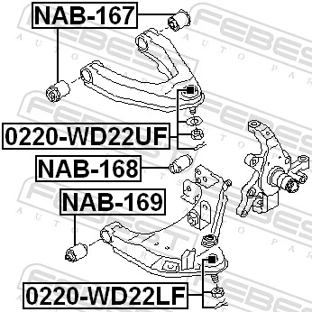 0220WD22LF Febest Палец шаровой нижний